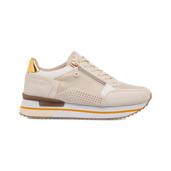 Sneakers beige da donna con borchiette e suola a zeppa Lumberjack Cecilia, Donna, SKU w014002295, Immagine 0